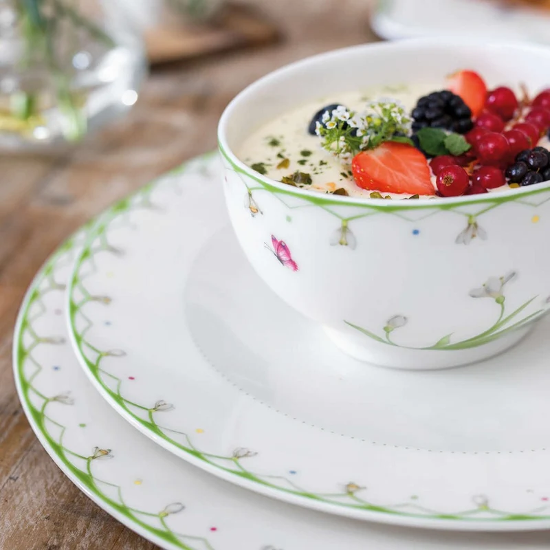 50 cl - Colorful Spring Insalatiera In Porcellana Premium - Set 4 Pz