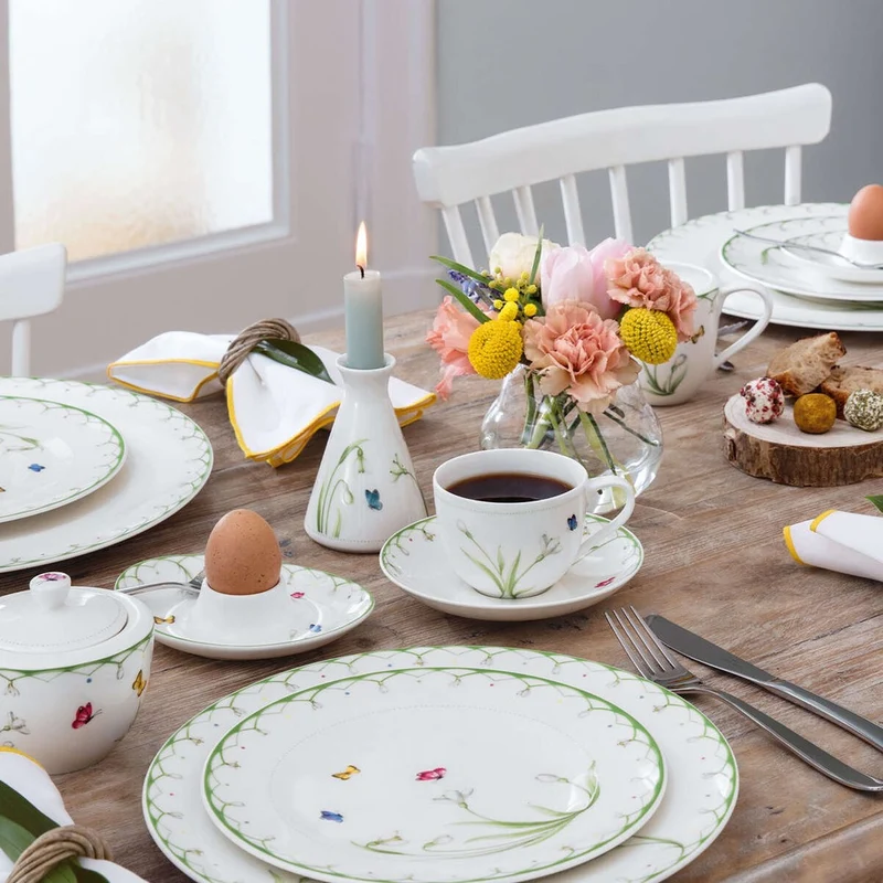 14.8 cm - Colorful Spring Piattino Tazzina Tè In Porcellana Premium - Set 6 Pz