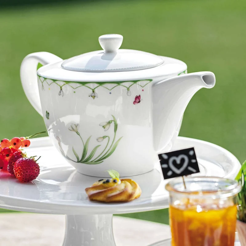 120 cl - Colorful Spring Teiera In Porcellana Premium