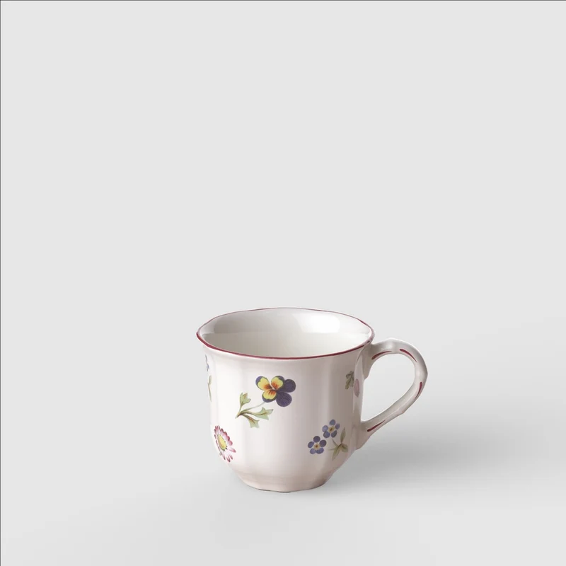 8 cl - Petite Fleur Tazzina Caffè Espresso In Porcellana Premium - Set 6 Pz