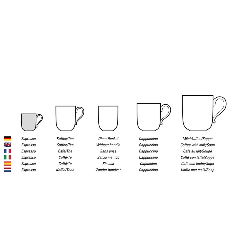 8 cl - Petite Fleur Tazzina Caffè Espresso In Porcellana Premium - Set 6 Pz