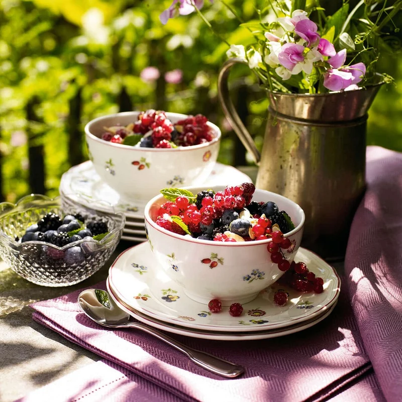 47 cl - Petite Fleur Coppetta Macedonia Dessert In Porcellana Premium - Set 4 Pz