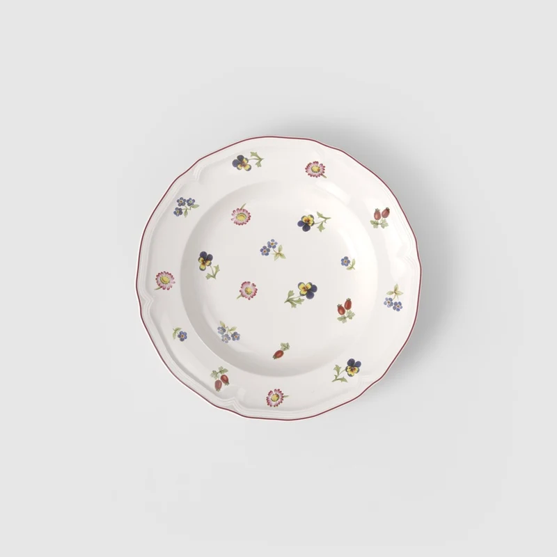 30 cl - Petite Fleur Piatto Fondo In Porcellana Premium - Set 6 Pz
