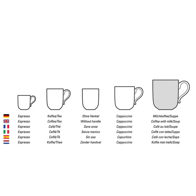 26 cl - Vieux Luxembourg Tazza Brodo In Porcellana Premium - Set 6 Pz