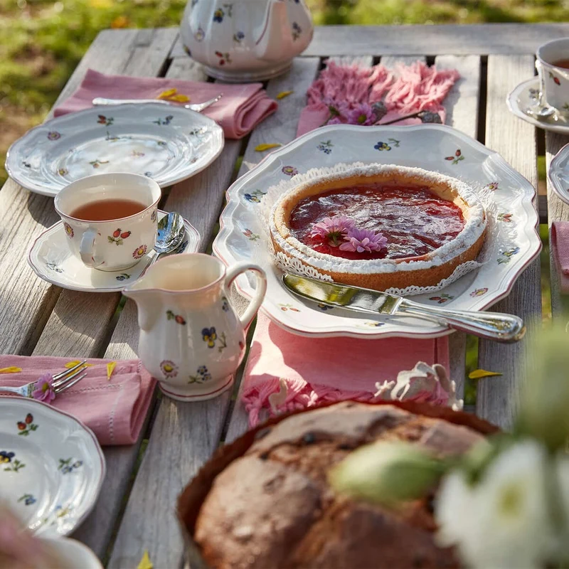 26 cl - Petite Fleur Tazza Cappuccino In Porcellana Premium - Set 6 Pz