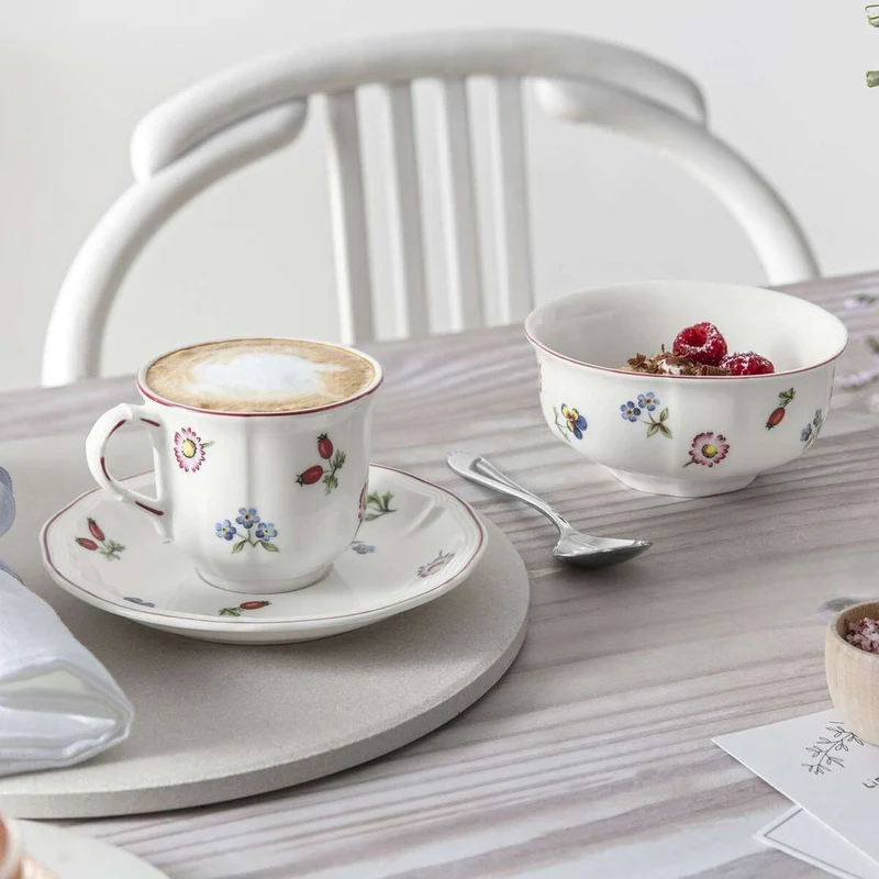 24 cl - Petite Fleur Coppetta Macedonia Dessert In Porcellana Premium - Set 6 Pz