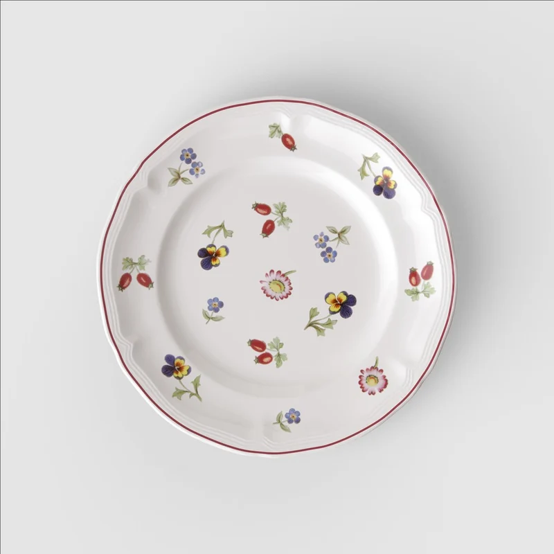 17.4 cm - Petite Fleur Piatto Pane In Porcellana Premium - Set 6 Pz
