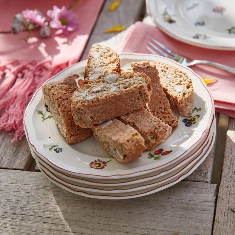 17.4 cm - Petite Fleur Piatto Pane In Porcellana Premium - Set 6 Pz