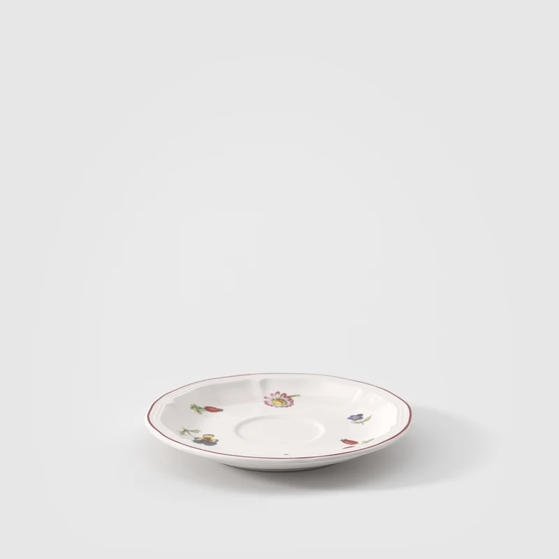 12.2 cm - Petite Fleur Piattino Tazzina Caffè In Porcellana Premium - Set 6 Pz