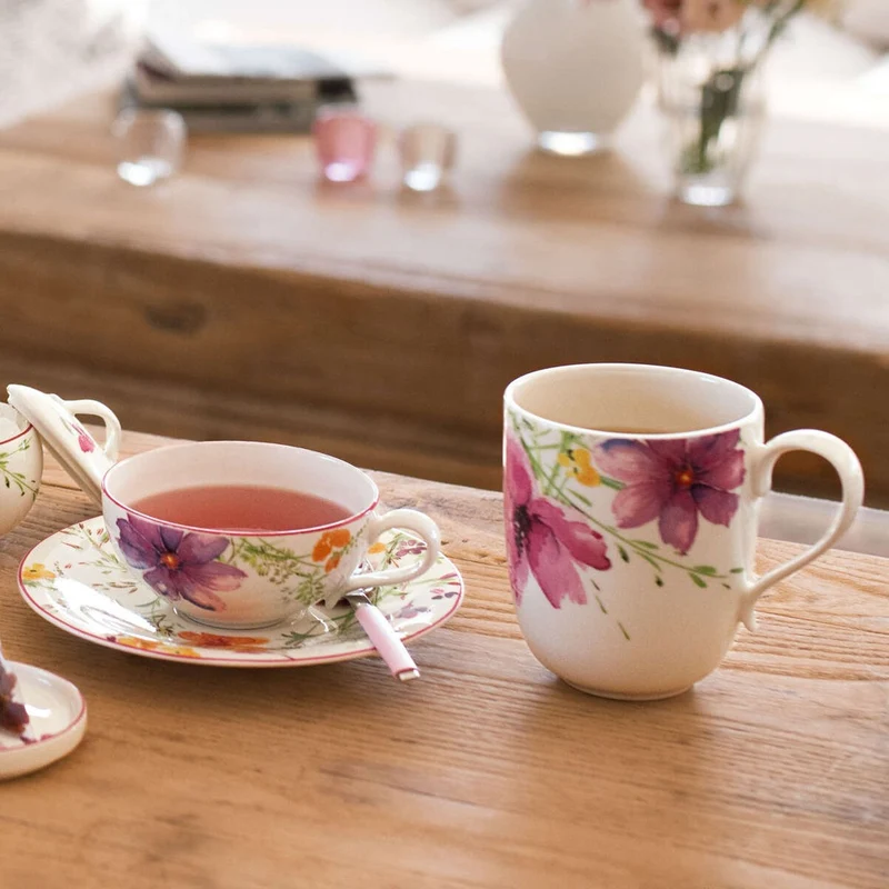 43 cl - Mariefleur Tea Tazza Mug In Porcellana Premium - Set 6 Pz