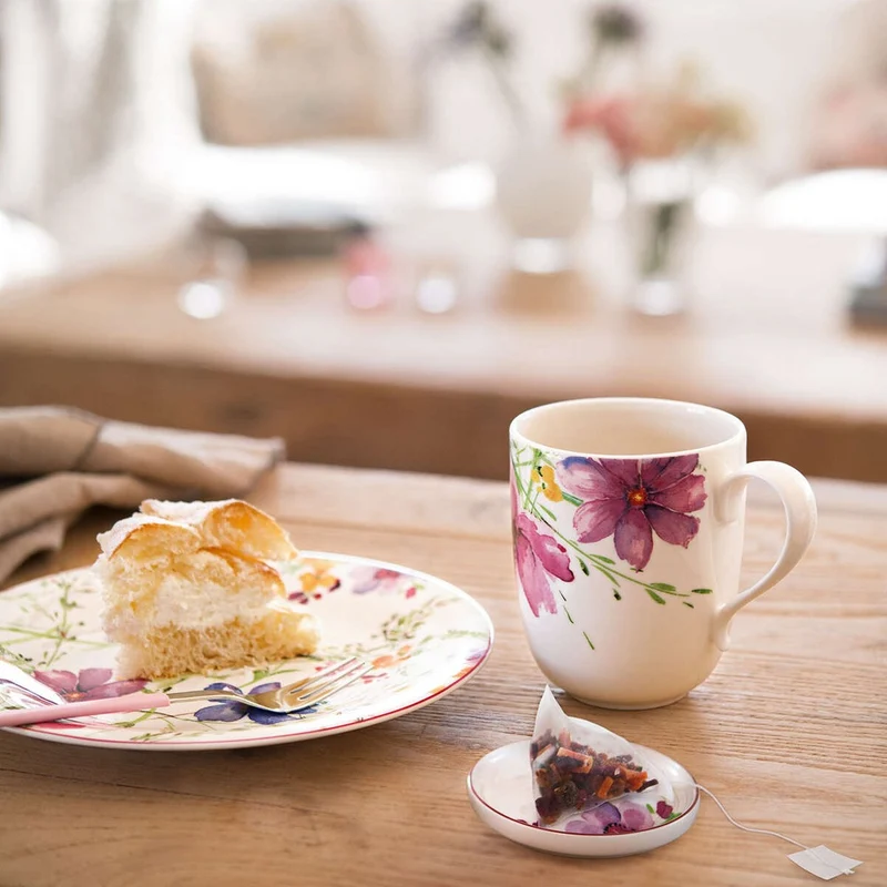43 cl - Mariefleur Tea Tazza Mug In Porcellana Premium - Set 6 Pz