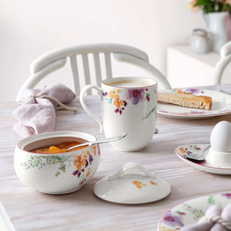37 cl - Mariefleur Basic Tazza Mug In Porcellana Premium - Set 6 Pz