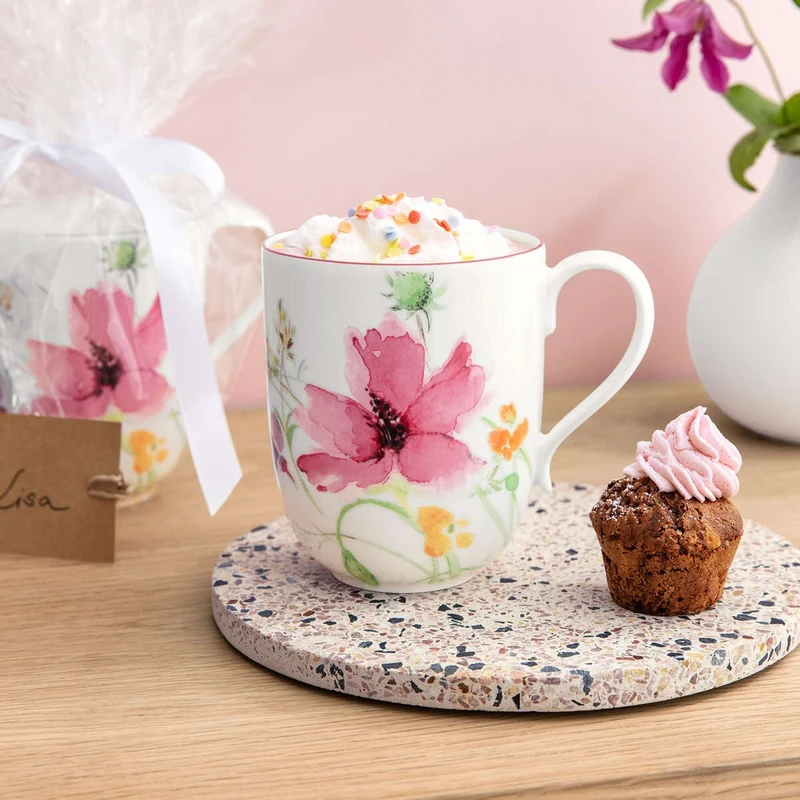 37 cl - Mariefleur Basic Tazza Mug In Porcellana Premium - Set 6 Pz