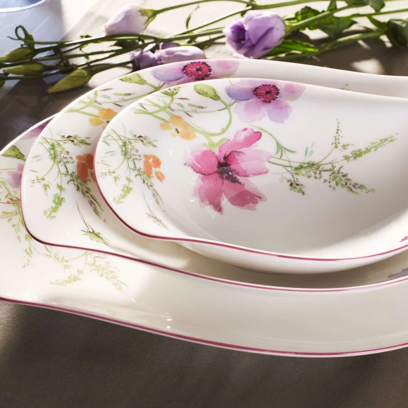 32 cl - Mariefleur Serve & Salad Insalatiera In Porcellana Premium - Set 6 Pz