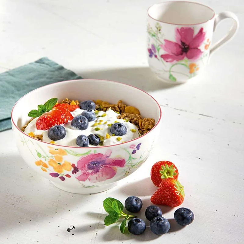 34.8x19.7 cm - Mariefleur Basic Set Colazione In Porcellana Premium