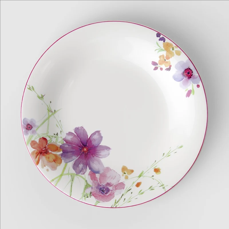 21.5 cm - Mariefleur Basic Piatto Dessert In Porcellana Premium - Set 6 Pz