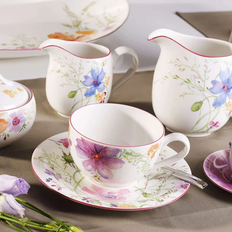 15 cl - Mariefleur Basic Tazza Tè In Porcellana Premium - Set 6 Pz