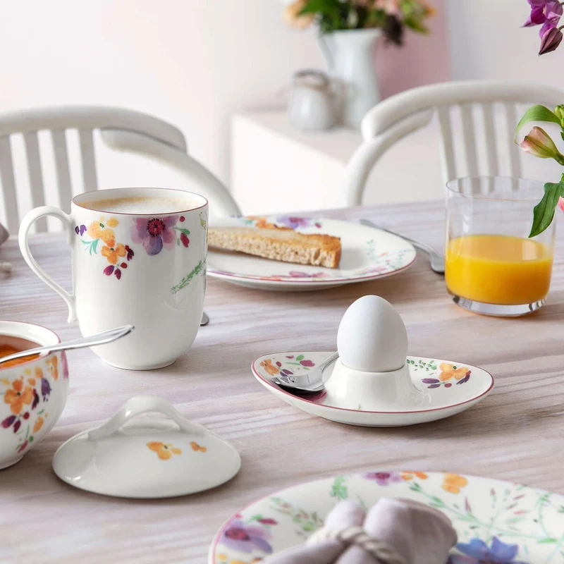 15.3x11.3 cm - Mariefleur Basic Portauvo In Porcellana Premium - Set 4 Pz