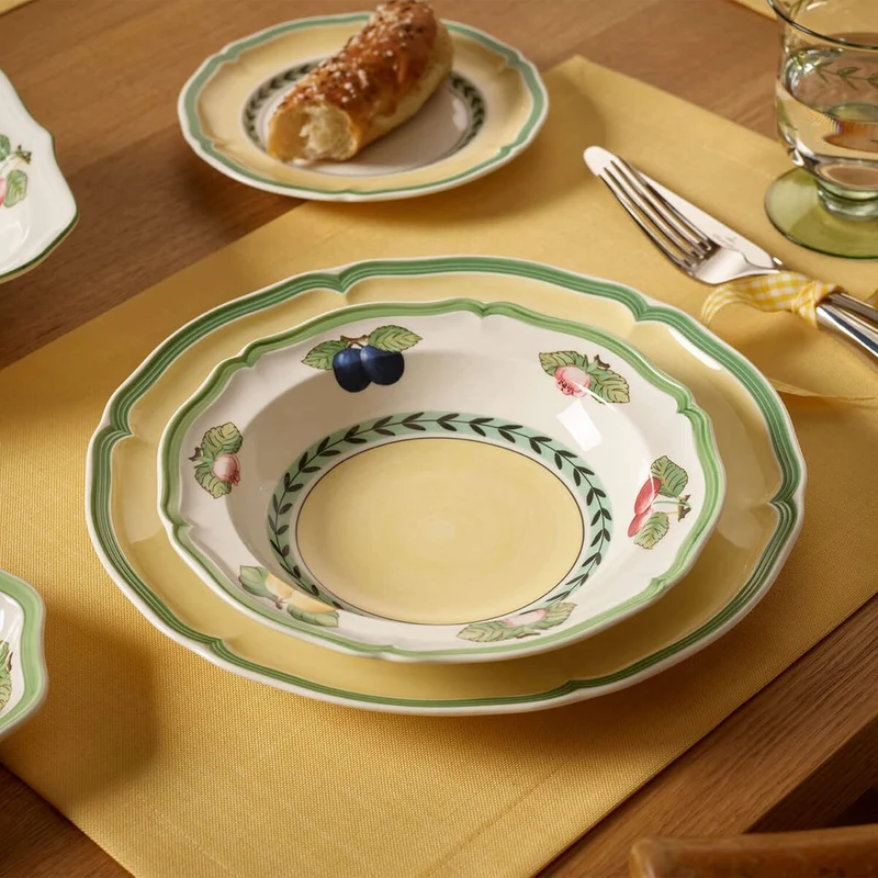 33 cl - French Garden Fleurence Piatto Fondo In Porcellana Premium - Set 6 Pz