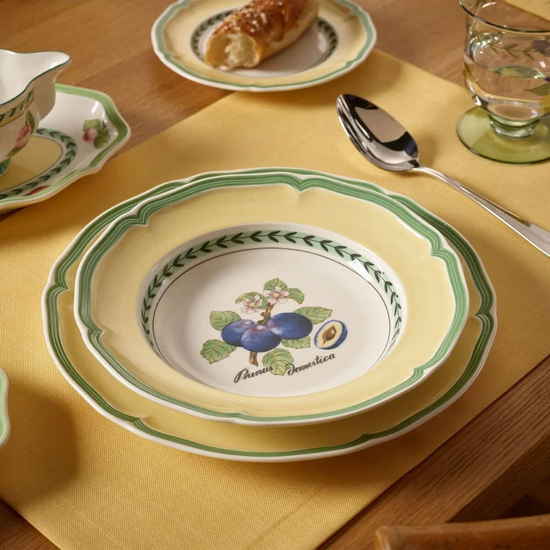 30 cl - French Garden Valence Piatto Fondo In Porcellana Premium - Set 6 Pz