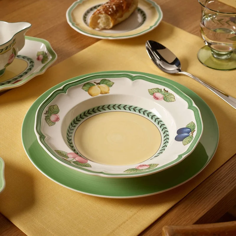 30 cl - French Garden Fleurence Piatto Fondo In Porcellana Premium - Set 6 Pz