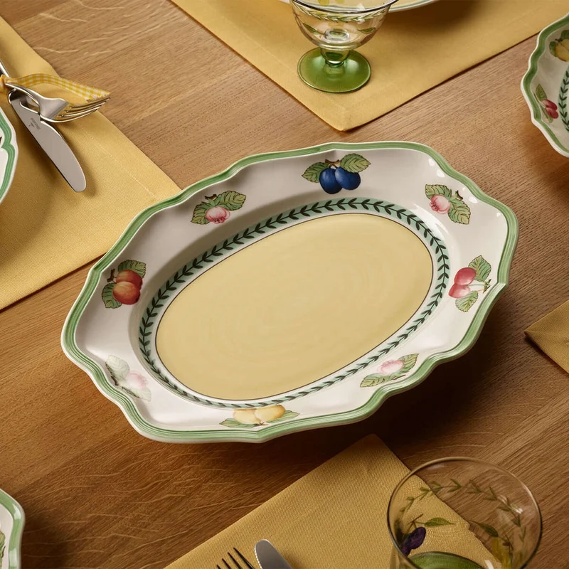 26.4x36.7 cm - French Garden Fleurence Piatto Presentazione In Porcellana Premium