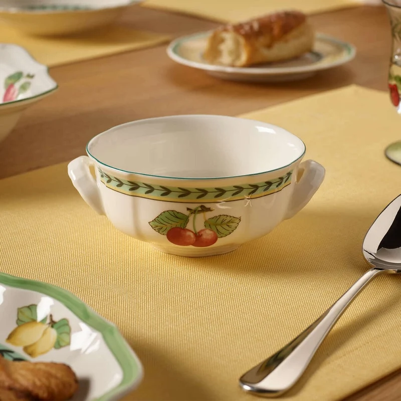 24 cl - French Garden Fleurence Tazza Brodo In Porcellana Premium - Set 6 Pz