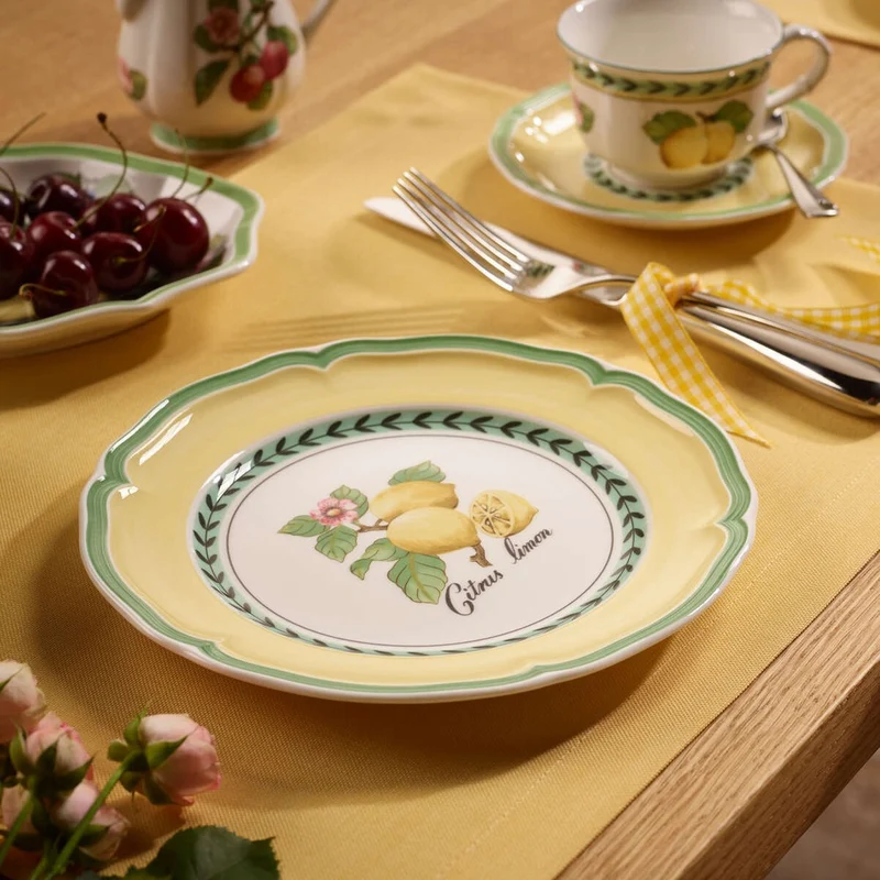 20.7 cm - French Garden Valence Piatto Dessert In Porcellana Premium - Set 6 Pz