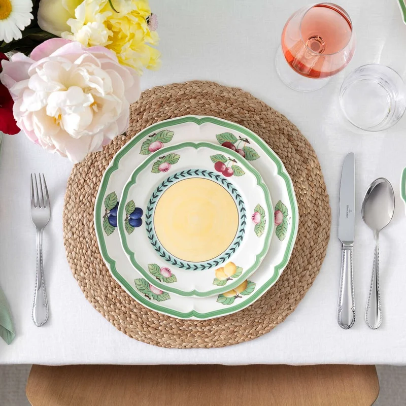 20.7 cm - French Garden Fleurence Piatto Dessert In Porcellana Premium - Set 6 Pz