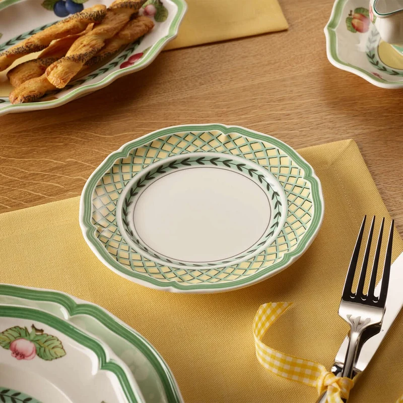 17.4 cm - French Garden Orange Piatto Pane In Porcellana Premium - Set 6 Pz