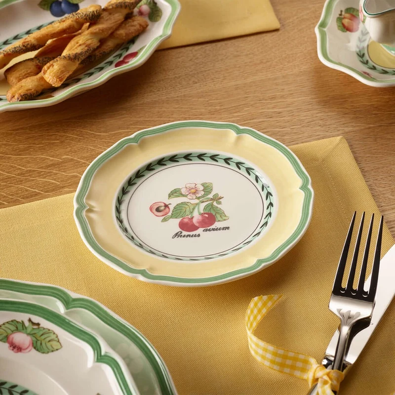 17.4 cm - French Garden Valence Piatto Pane In Porcellana Premium - Set 6 Pz