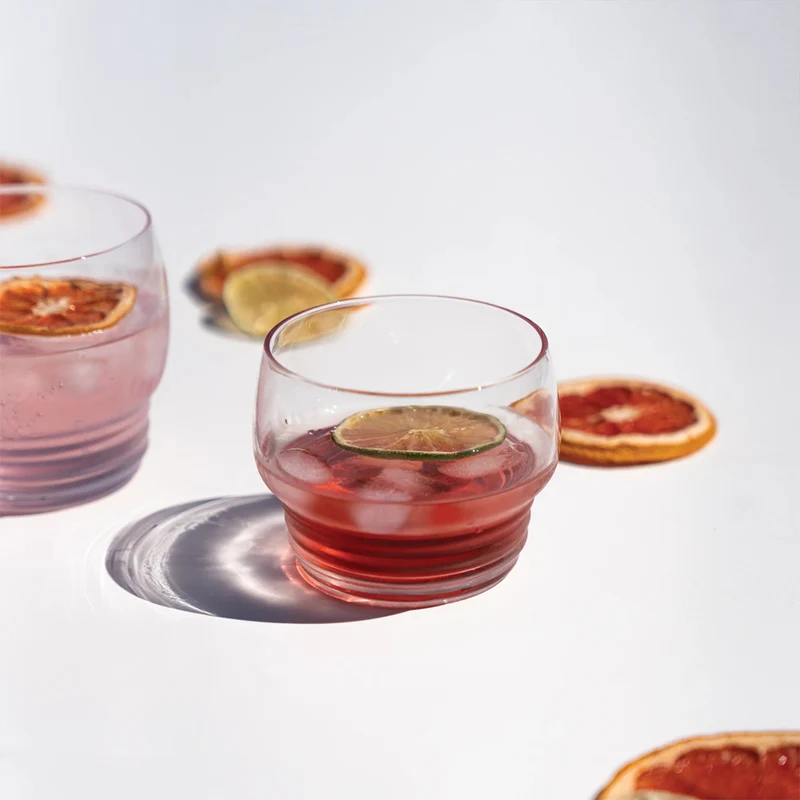 26 cl - Righe Bicchiere Acqua In Vetro - Set 4 Pz