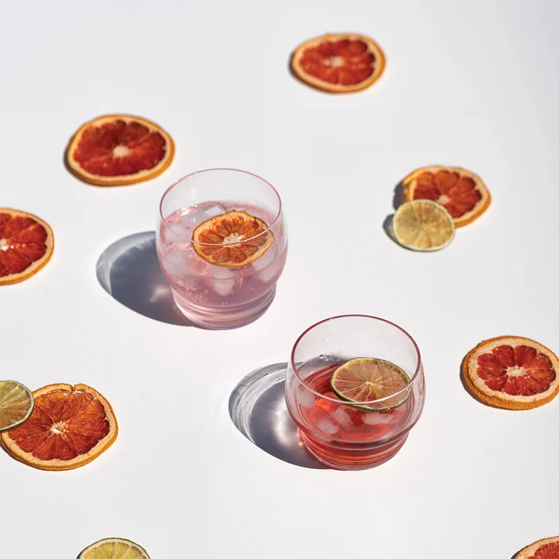 26 cl - Righe Bicchiere Acqua In Vetro - Set 4 Pz