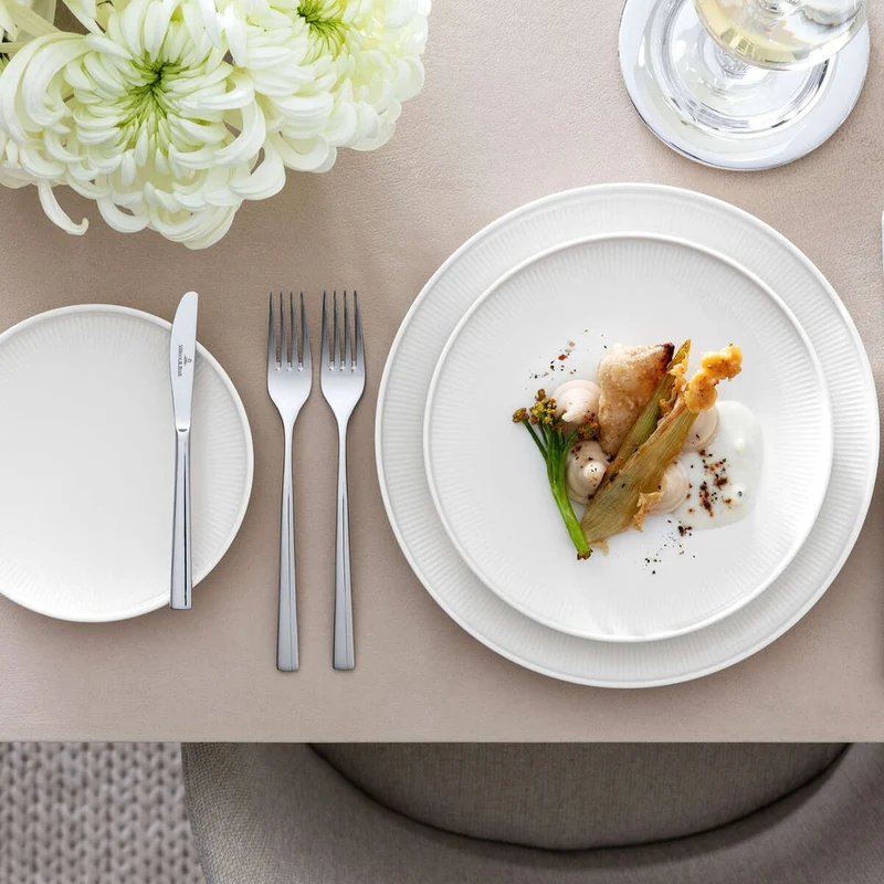 22 cm - Afina Piatto Dessert In Porcellana - Set 6 Pz