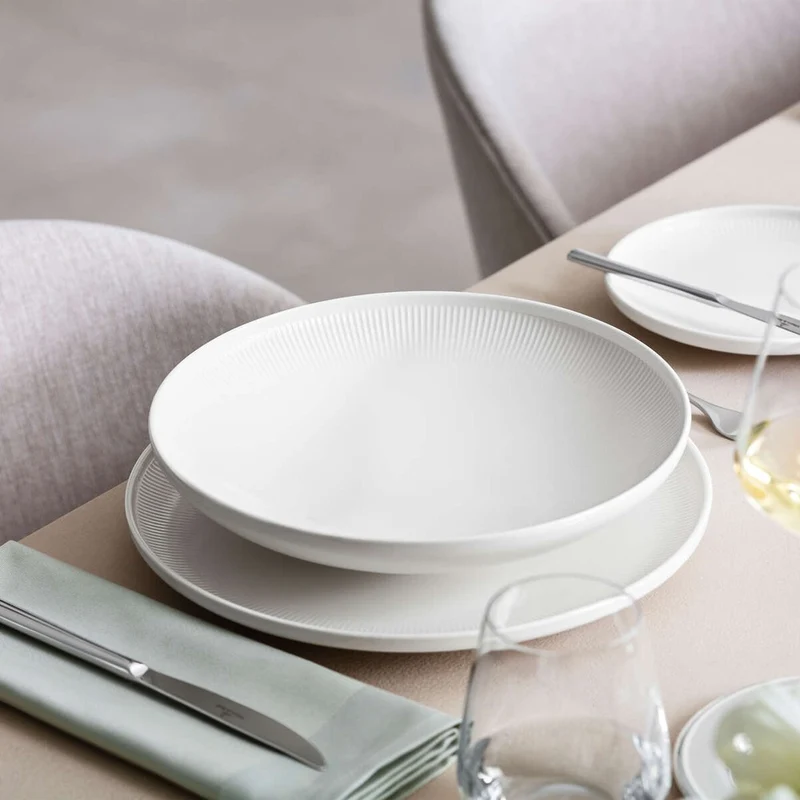 25 cm - Afina Piatto Fondo Senza Falda In Porcellana - Set 6 Pz