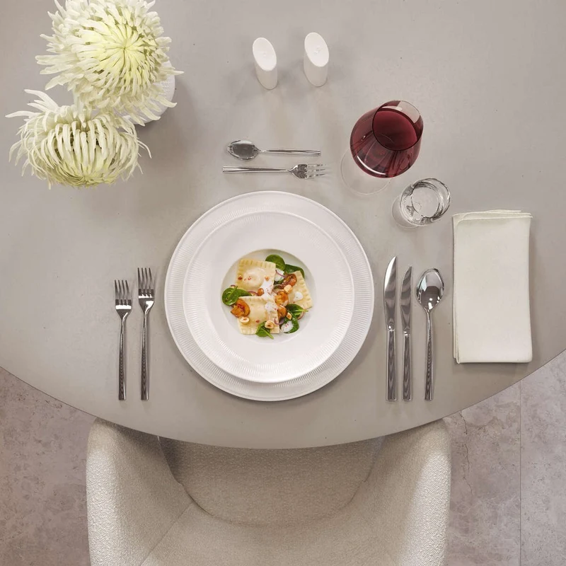 25 cm - Afina Piatto Fondo In Porcellana - Set 6 Pz