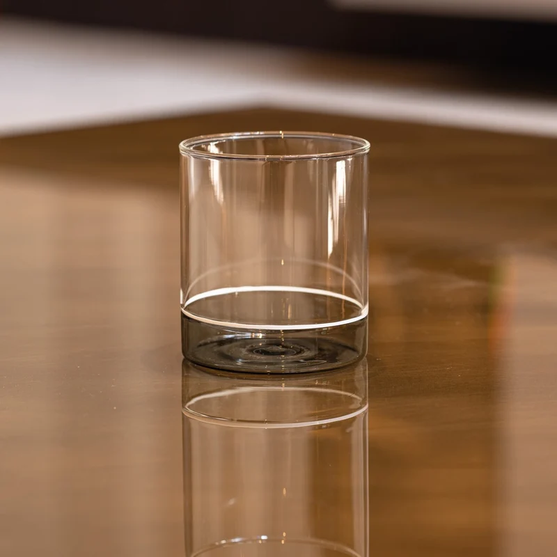 44 cl - Filo Bianco Bicchiere Acqua Tumbler In Vetro Borosilicato Set 4 Pz