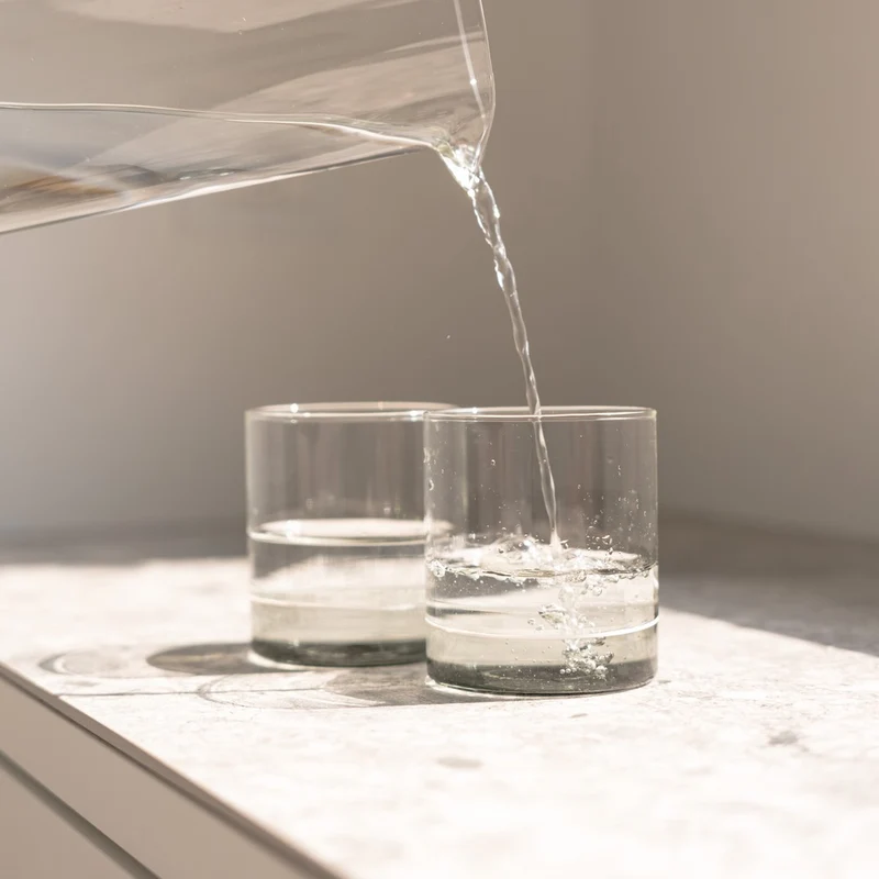 44 cl - Filo Bianco Bicchiere Acqua Tumbler In Vetro Borosilicato Set 4 Pz