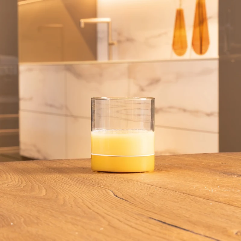 44 cl - Filo Bianco Bicchiere Acqua Tumbler In Vetro Borosilicato Set 4 Pz