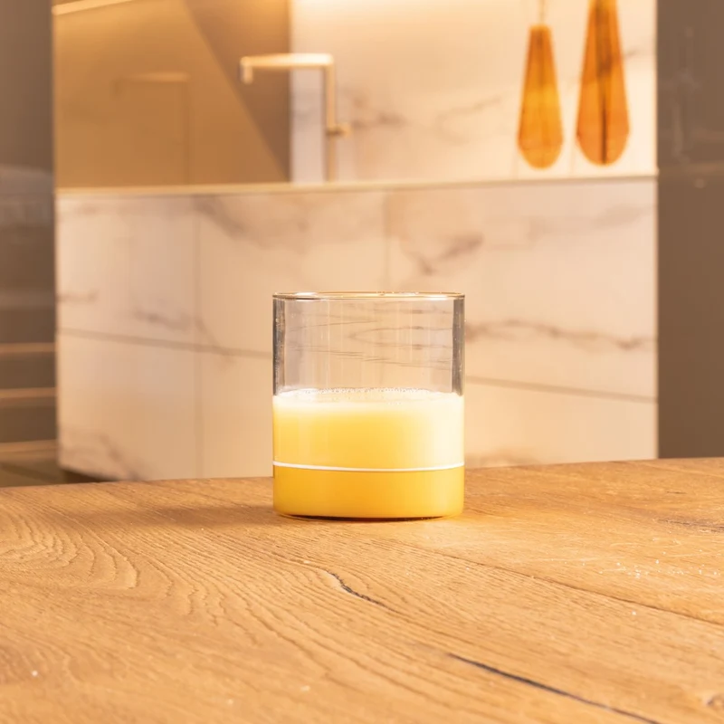 44 cl - Filo Bianco Bicchiere Acqua Tumbler In Vetro Borosilicato Set 4 Pz