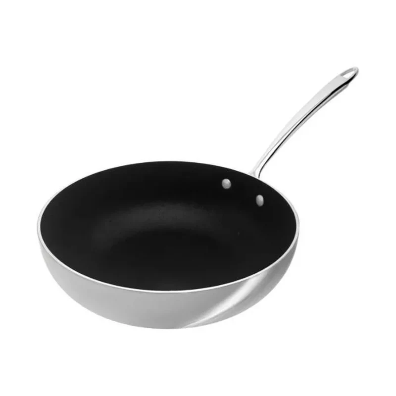 Induction Chef 2-Ply Padella Alta Svasata Antiaderente SharkSkin In Alluminio Con Manico Inox
