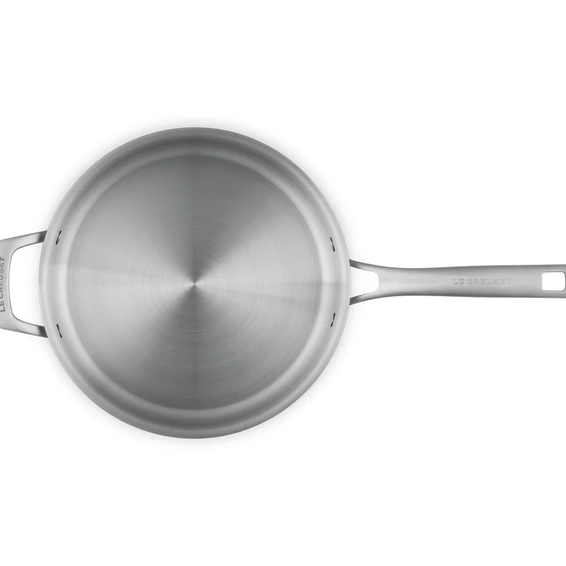 Essential Acciaio Inox Padella Alta Sautè Con Coperchio e Manico Lungo In Acciaio Inox