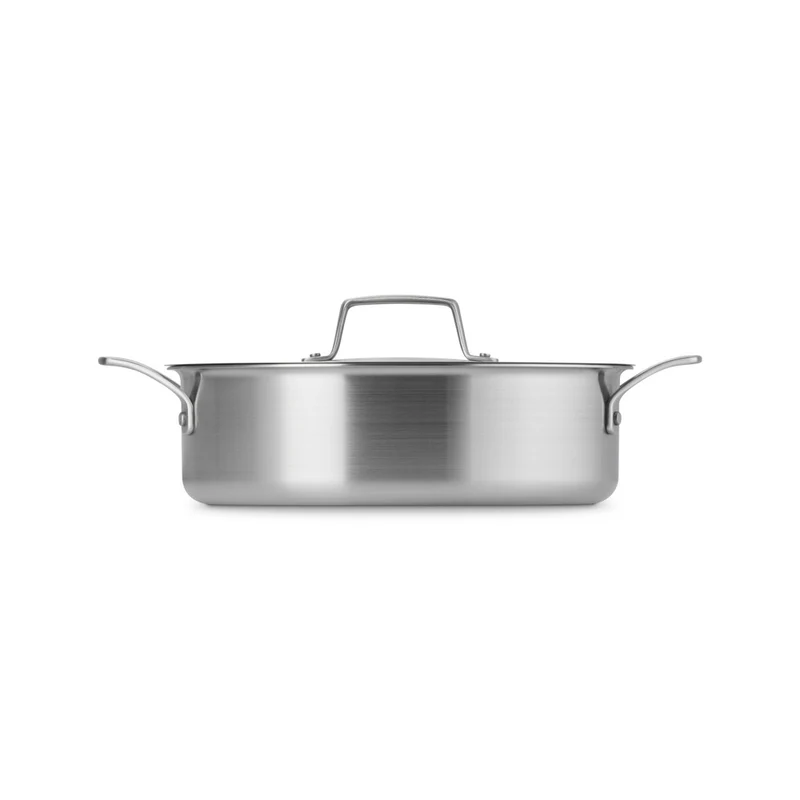 Essential Acciaio Inox Padella Alta Sautè Con Coperchio e Doppie Maniglie In Acciaio Inox