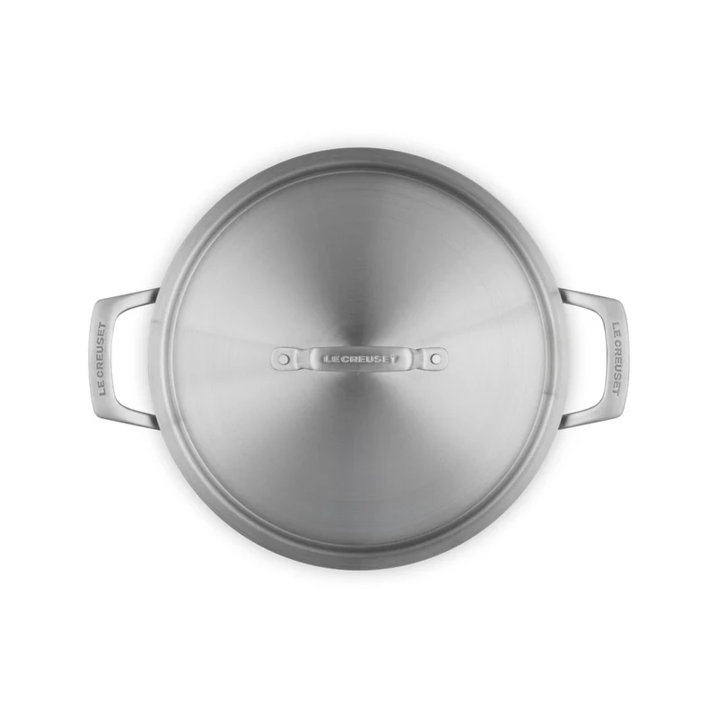 Essential Acciaio Inox Padella Alta Sautè Con Coperchio e Doppie Maniglie In Acciaio Inox