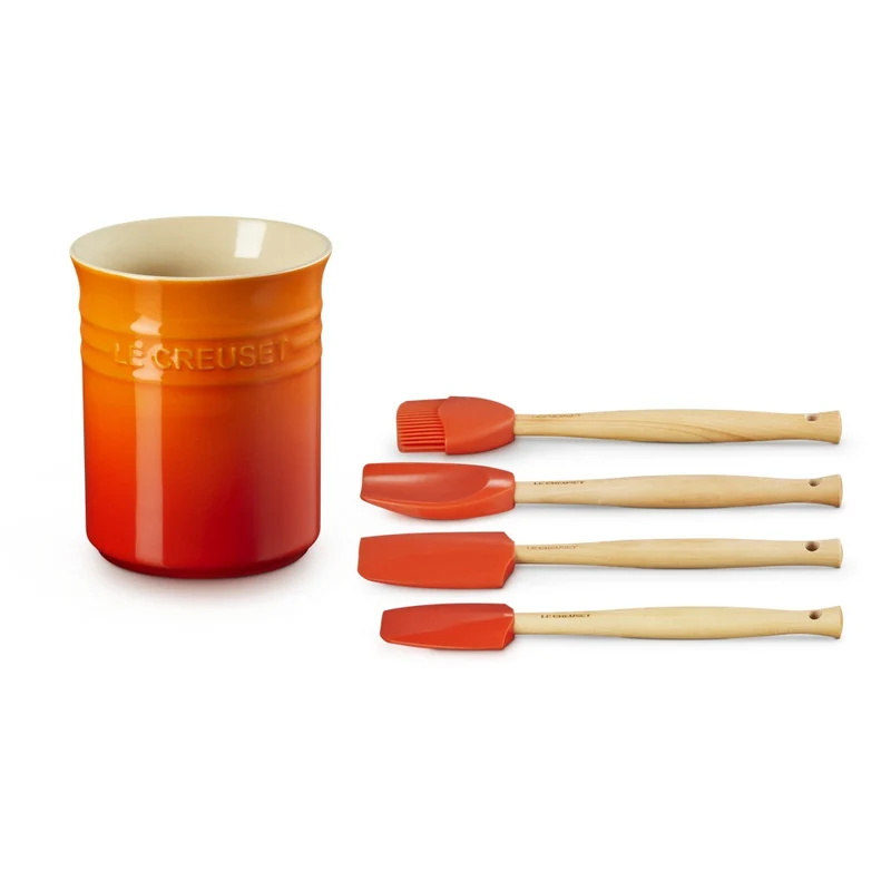 Craft Evolution Set Spatole Cucina In Silicone Con Contenitore In Gres Vetrificato Set 5 Pz