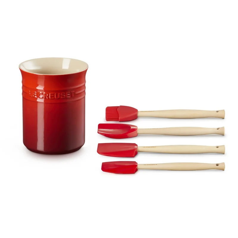 Craft Evolution Set Spatole Cucina In Silicone Con Contenitore In Gres Vetrificato Set 5 Pz