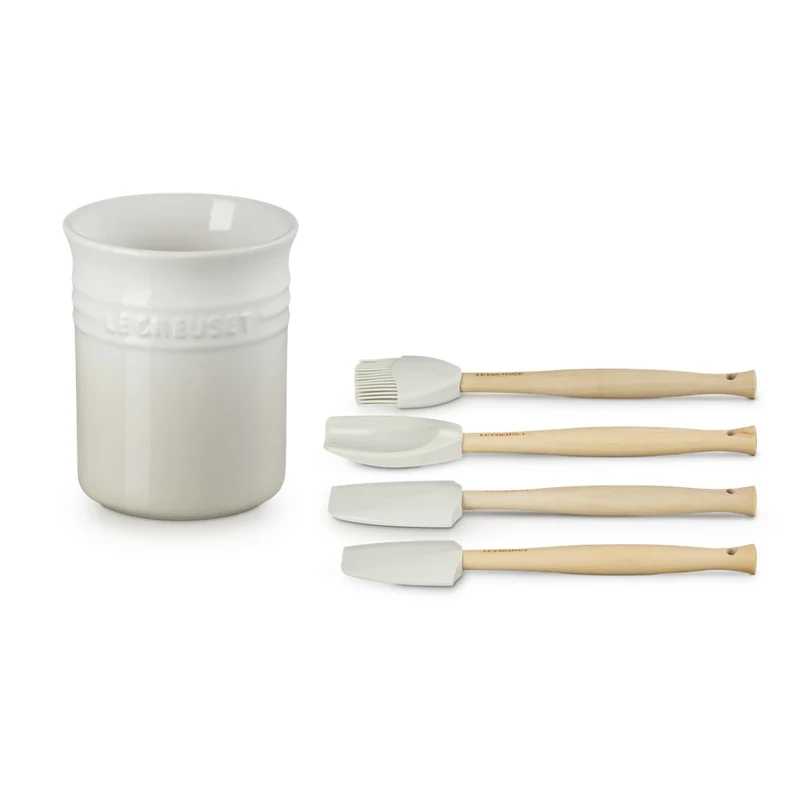 Craft Evolution Set Spatole Cucina In Silicone Con Contenitore In Gres Vetrificato Set 5 Pz