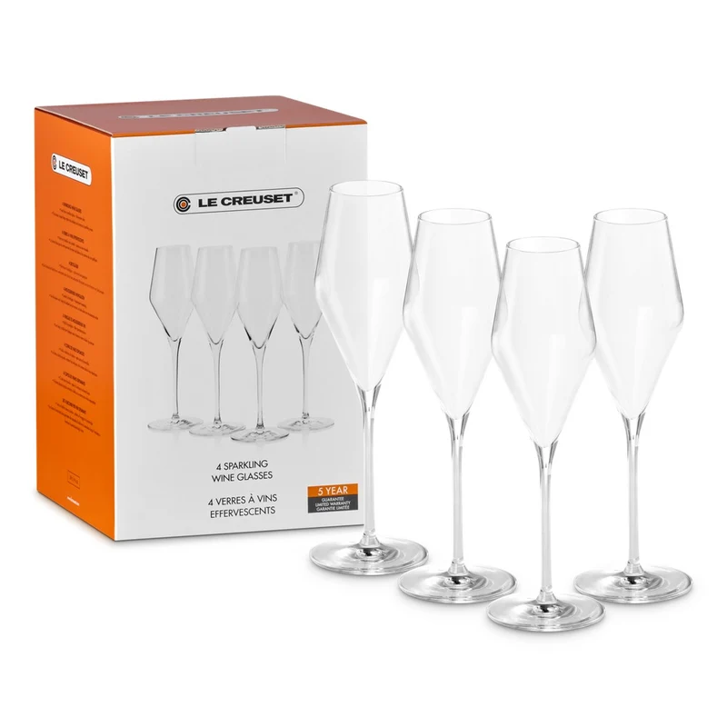 29 cl - Calice Flute In Vetro Set 4 Pz