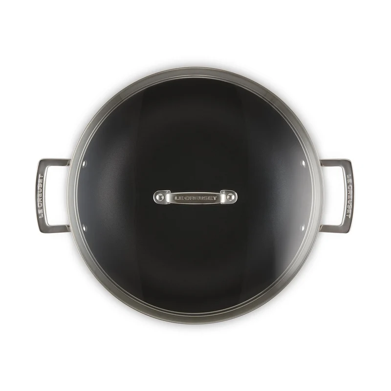 Acciaio Inox Wok Antiaderente In Acciaio Inox Con Coperchio In Vetro