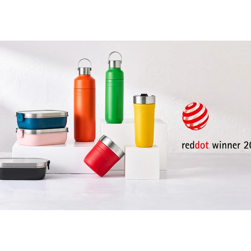 90 cl - On The Go Lunch Box Contenitore Per Alimenti Rettangolare In Acciaio Inox